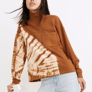 Madewell Brown and Cream Tie-Dye Sweatshirt
